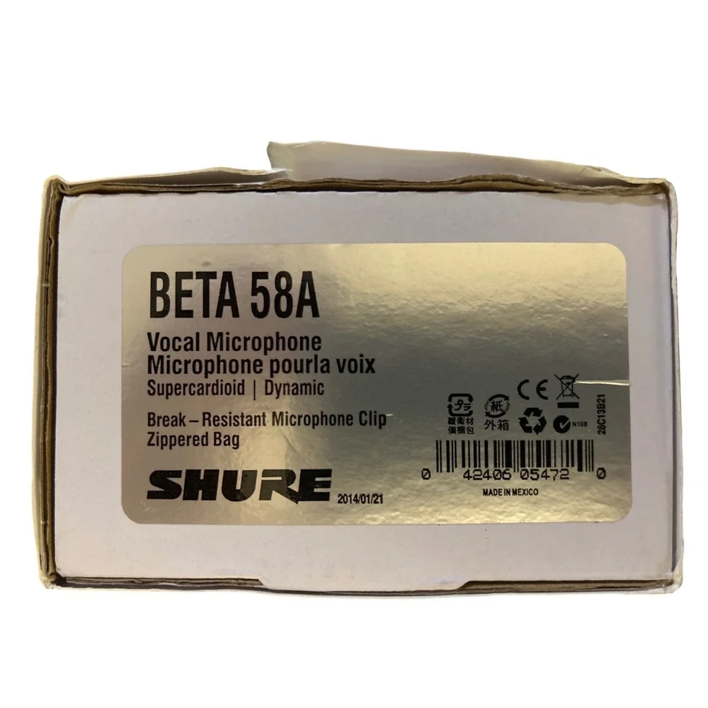 Shure Beta 58A Supercardioid Dynamic Vocal Microphone Blue Grey New NIB